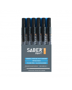 Saber Paint RT - Black, 6 Pack